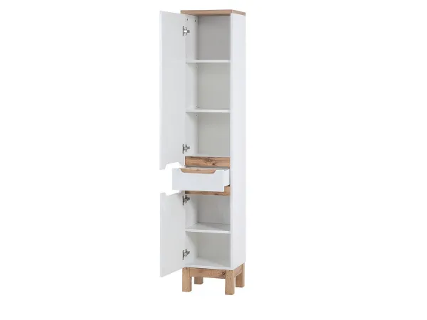 Comad Kúpeľňová zostava Bali so zápustným umývadlom a skrinkami 60 cm biela/dub votan