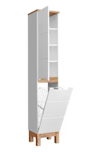 Comad Kúpeľňová zostava Bali 80 cm so zápustným umývadlom a skrinkami biela/dub wotan