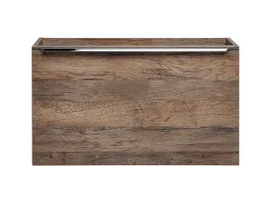 Comad Závesná skrinka SantaFe Slim s doskou a umývadlom 100 cm dub santa fe vintage/čierna