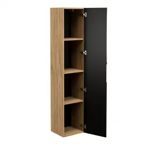 Comad Kúpeľňová zostava Luxor Black Cloud so skrinkami a umývadlom 120 cm čierna/dub olejovaný