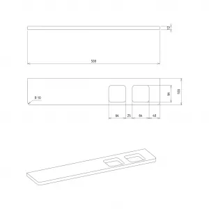 SAPHO - ABELINE polica + 2x pohár, 500, rockstone, biela mat AE502-0101-01