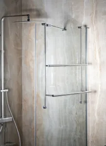 Závesný držiak uterákov na sprchovú zástenu 600x730x125mm, chróm 1301-09