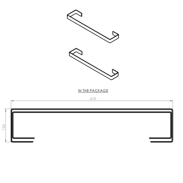 ENIS držiaky uterákov 620x40 mm, 2ks, čierna mat IRPA32B