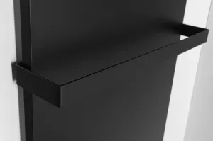 SAPHO - ENIS kúpeľňový sálavý vykurovací panel 600W, 590x1200 držiaky uterákov, IP44, čierna mat RH600B-2