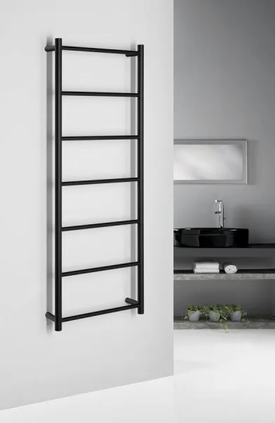 SHICK nástenný držiak uterákov 500x1344 mm, okrúhly, čierna mat SH500B
