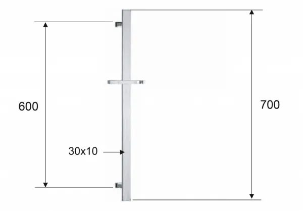 Posuvný držiak sprchy hranatý, 600 mm, čierna mat SC415