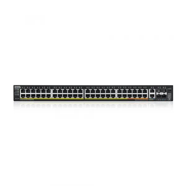 Zyxel XGS2220-54FP, L3 Access Switch, 960W PoE, 40xPoE+/10xPoE++, 48x1G RJ45 2x10mG RJ45, 4x10G SFP+ Uplink, incl. 1 yr