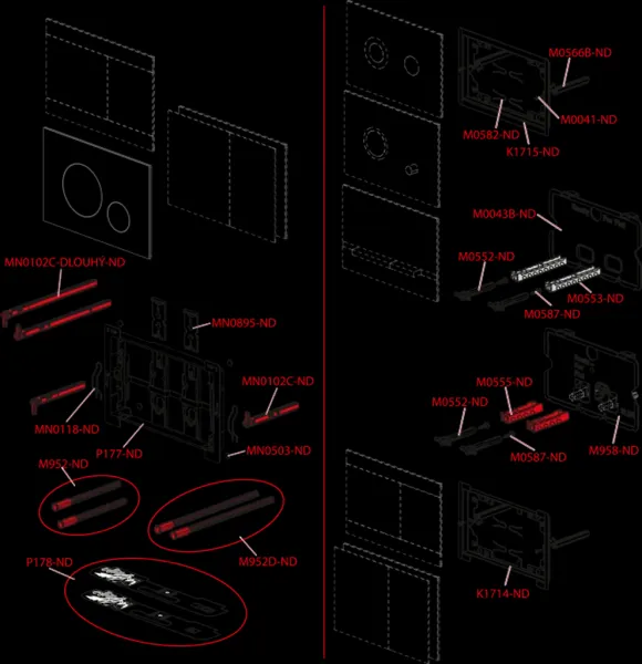Alcadrain Ovládacie tlačidlo pre predstenové inštalačné systémy, nerez-polomat TURN-INOX TURN-INOX
