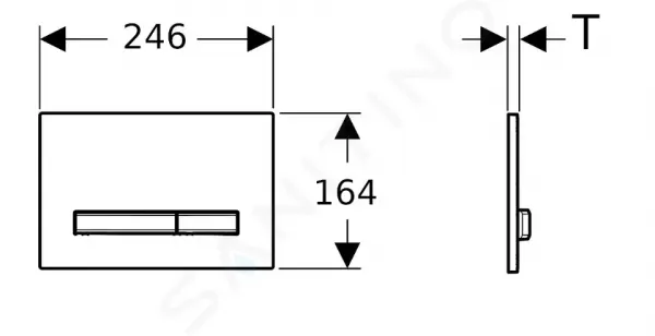 Geberit Sigma50 - Ovládacie tlačidlo na 2 množstvá splachovania, biela/čierny chróm 115.671.11.2