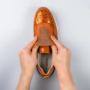 Die moderne Hausfrau Polobotky s elastickou vsadkou Leo, oranžové, vel.41
