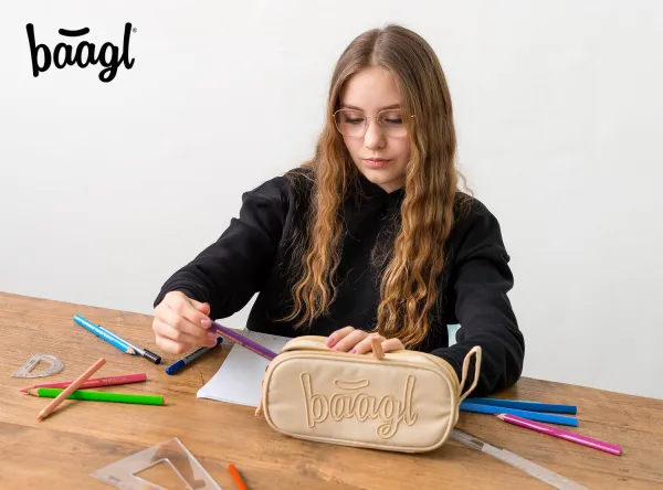 Študentský peračník etui Beige