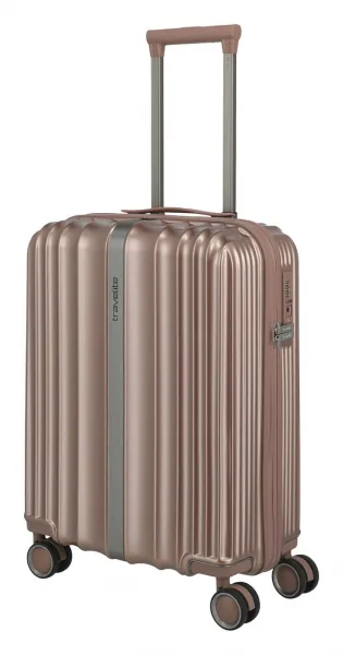 Malý škrupinový kufor Travelite Paros 4w S Cappuccino