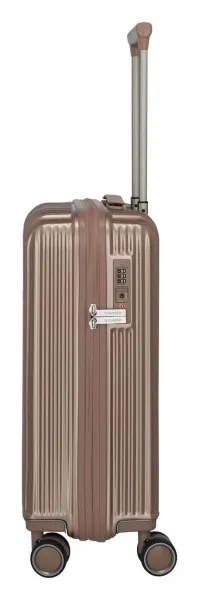 Malý škrupinový kufor Travelite Paros 4w S Cappuccino