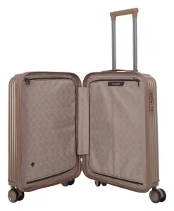 Malý škrupinový kufor Travelite Paros 4w S Cappuccino