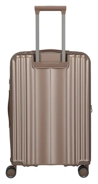 Stredný škrupinový kufor na kolieskach Travelite Paros 4w M Cappuccino