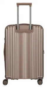 Stredný škrupinový kufor na kolieskach Travelite Paros 4w M Cappuccino