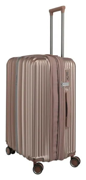 Stredný škrupinový kufor na kolieskach Travelite Paros 4w M Cappuccino