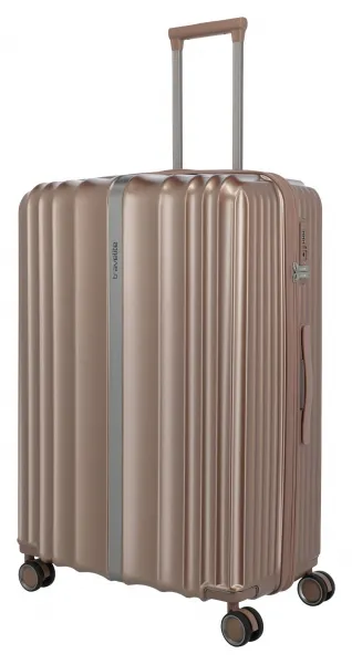 Veľký škrupinový kufor na kolieskach Travelite Paros 4w L Cappuccino