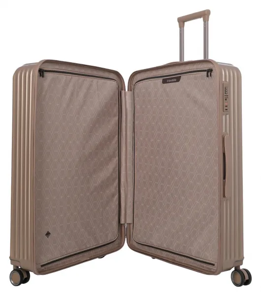 Veľký škrupinový kufor na kolieskach Travelite Paros 4w L Cappuccino