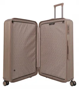 Veľký škrupinový kufor na kolieskach Travelite Paros 4w L Cappuccino