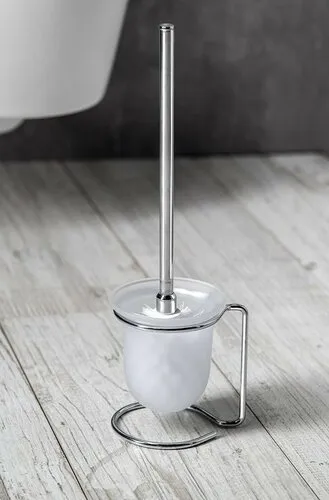 SAPHO - X-ROUND E WC štětka na postavení, mléčné sklo, chrom XR302