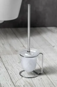 SAPHO - X-ROUND E WC štětka na postavení, mléčné sklo, chrom XR302