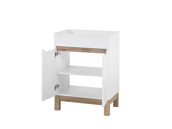 Comad Kúpeľňová zostava Bali so zápustným umývadlom a skrinkami 60 cm biela/dub votan