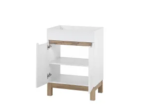 Comad Kúpeľňová zostava Bali so zápustným umývadlom a skrinkami 60 cm biela/dub votan