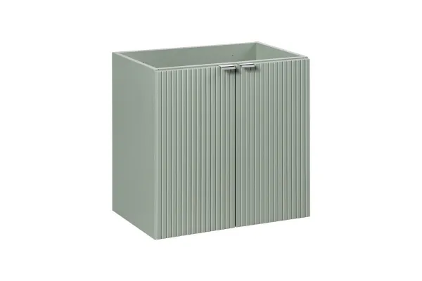 Comad Závesná skrinka Line Reed Green s doskou a umývadlami 140 cm zelená/dub evoke
