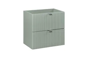 Comad Závesná skrinka Line Reed Green s doskou a umývadlami 140 cm zelená/dub evoke