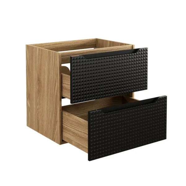 Comad Kúpeľňová zostava Luxor Black Cloud so skrinkami a umývadlom 120 cm čierna/dub olejovaný