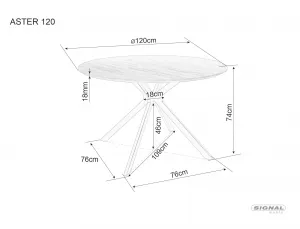 Signal Kulatý stůl Aster 120 cm dub/černý