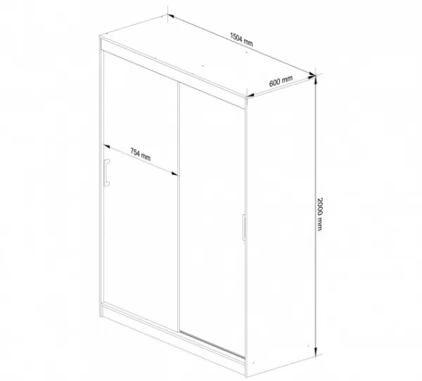 Ak furniture Šatní skříň CLP Mono 150 cm wenge