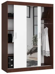 Ak furniture Šatníková skriňa so zrkadlom Reton 150 cm venge/biela