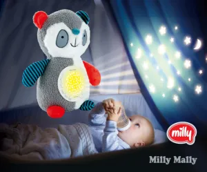 Plyšový zaspávačik panda s projektorom Milly Mally
