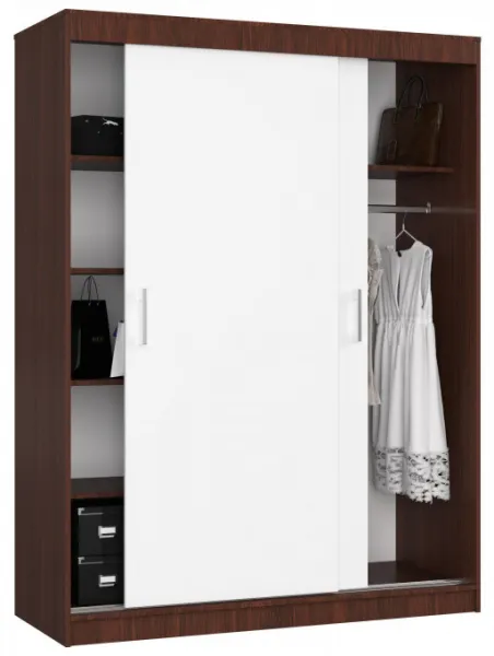 Ak furniture Šatní skříň CLP Mono 150 cm wenge/bílá