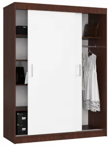 Ak furniture Šatní skříň CLP Mono 150 cm wenge/bílá