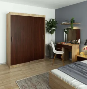 Ak furniture Šatní skříň CLP Mono 150 cm dub sonoma/wenge