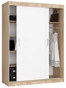 Ak furniture Šatní skříň CLP Mono 150 cm dub sonoma/bílá