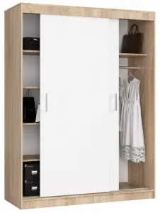 Ak furniture Šatní skříň CLP Mono 150 cm dub sonoma/bílá