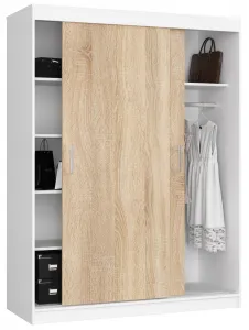 Ak furniture Šatní skříň CLP Mono 150 cm bílá/dub sonoma