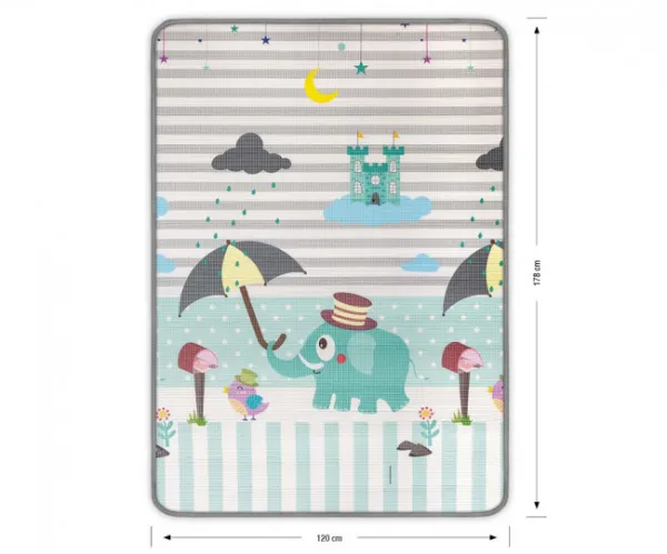 Rolovacia podložka pre deti Kinder 120x178 cm - čísla a sloník