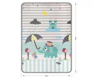 Rolovacia podložka pre deti Kinder 120x178 cm - čísla a sloník