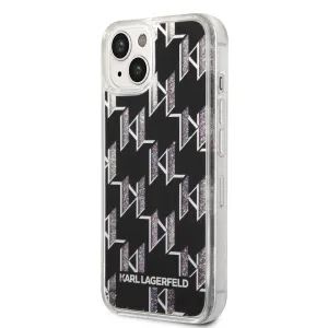 Karl Lagerfeld Monogram Liquid Glitter Case for iPhone 14 Plus - Black
