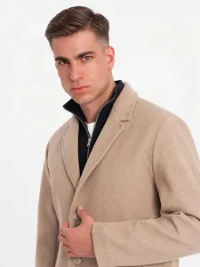 Elegantný kabát pre pánov béžový