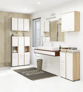 Ak furniture Kúpeľňová skrinka Fin I 30 cm sonoma/biela