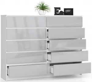 Ak furniture Komoda Rollo K 160,4 cm biela/sivá