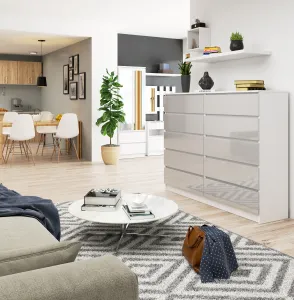 Ak furniture Komoda Rollo K 160,4 cm biela/sivá