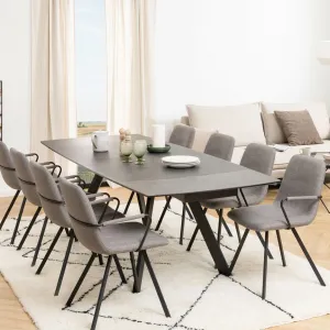 Actona Jedálenský keramický rozkladací stôl Blackburn 160/240 cm čierny