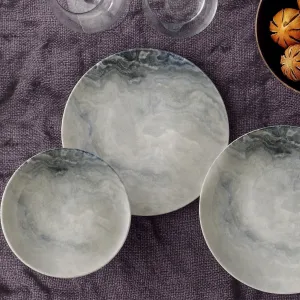 Hermia Porcelánová sada 24 ks tanierov Pearl biela/sivá